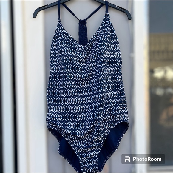 Woman’s Dark Blue One Piece Bathing Suit - Picture 4 of 7